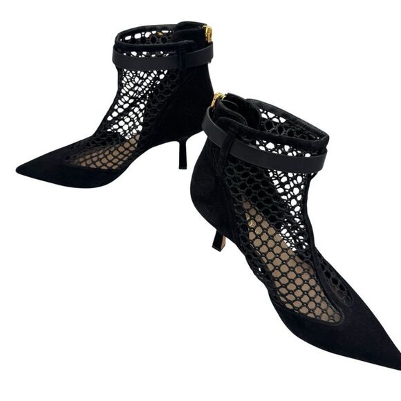 Dior “Dior-I” Suede and Mesh Booties Ankle Boots Black Size 7 - Picture 7 of 13